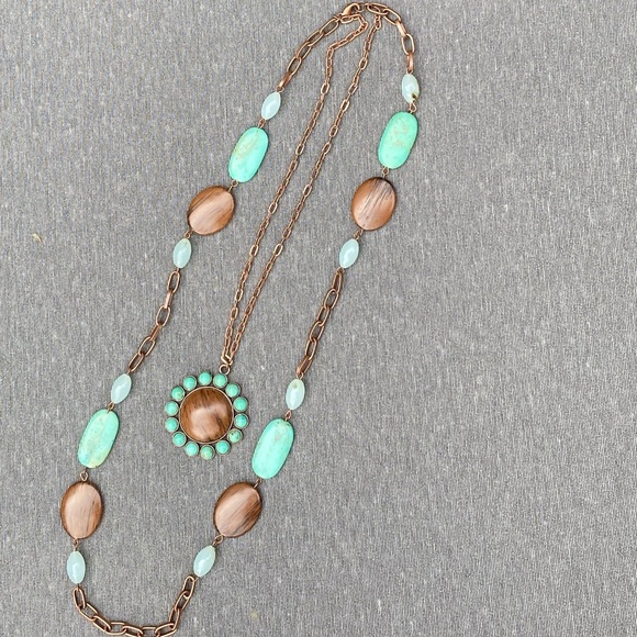 None Jewelry - ⚡️PRICE REDUCED⚡️Brass and Turquoise Necklace